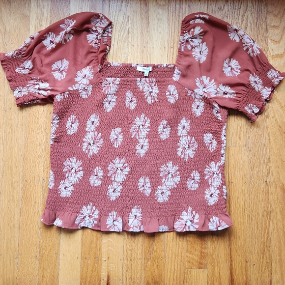 Madewell Georgette Cropped Puff-Sleeve Top - Picture 3 of 6